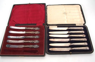 Lot 178 - Mixed Lot: A cased set of six silver handled...