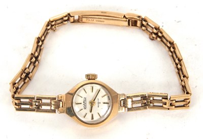 Lot 217A - A ladies 9ct gold Roamer wristwatch with box...