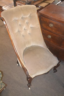 Lot 585 - A Victorian button back nursing chair...