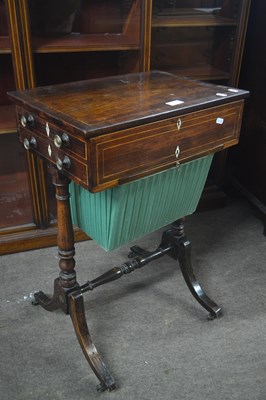 Lot 527 - An early 19th Century rosewood sewing box of...