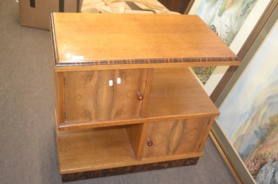 Lot 534 - An Art Deco oak and walnut veneered abstract...