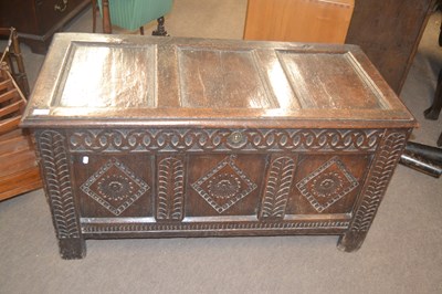 Lot 536 - An 18th Century oak coffer of typical form,...
