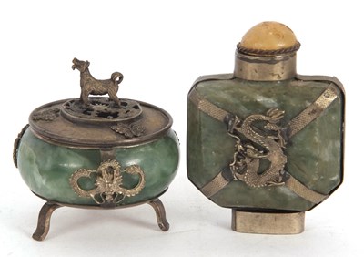 Lot 145 - Mixed Lot:  A small nephrite jade incense...