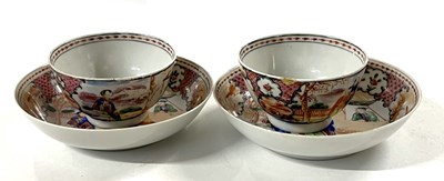 Lot 203 - Pair of 18th Century Chinese Porcelain Teabowls and Saucers