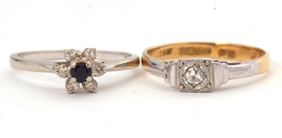 Lot 36 - Two diamond rings: to include an 18ct single...