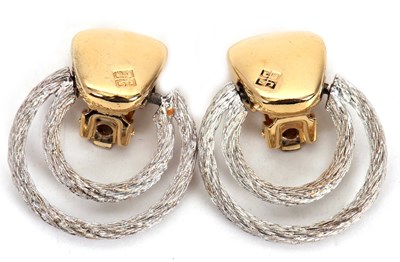Lot 129 - A pair of Givenchy earclips, the tapered...
