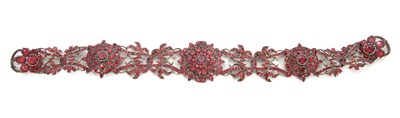 Lot 131 - A 19th century foil backed garnet...