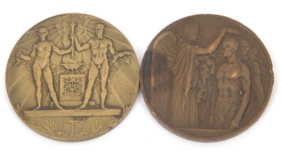 Lot 57 - Two Olympic Participation Medals; Paris 1924 and Amsterdam 1928