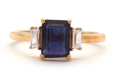 Lot 45 - A 9ct iolite ring, the violet colour central...