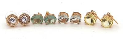 Lot 181 - Four pairs of earrings: to include three pairs...