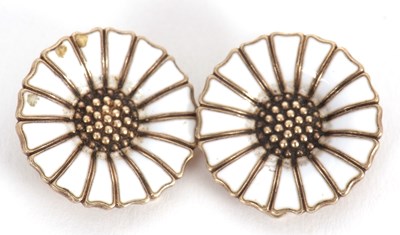 Lot 127 - A pair of Danish silver gilt earrings by Anton...