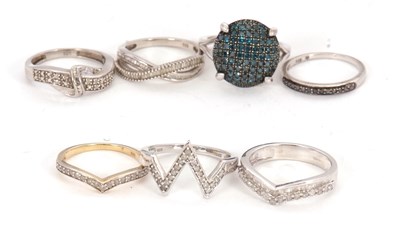 Lot 171 - A quantity of silver diamond and coloured...