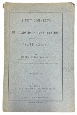 Lot 872 - HENRY CANON NEVILLE: A FEW COMMENTS ON MR....
