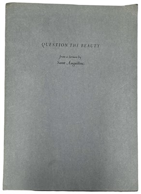 Lot 868 - QUESTION OF THE BEAUTY FROM A SERMON BY SAINT...