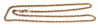 Lot 159 - A rope twist necklace, with jump ring stamped...