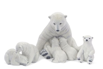 Lot 332 - Royal Copenhagen Group of Polar Bears and Cubs...