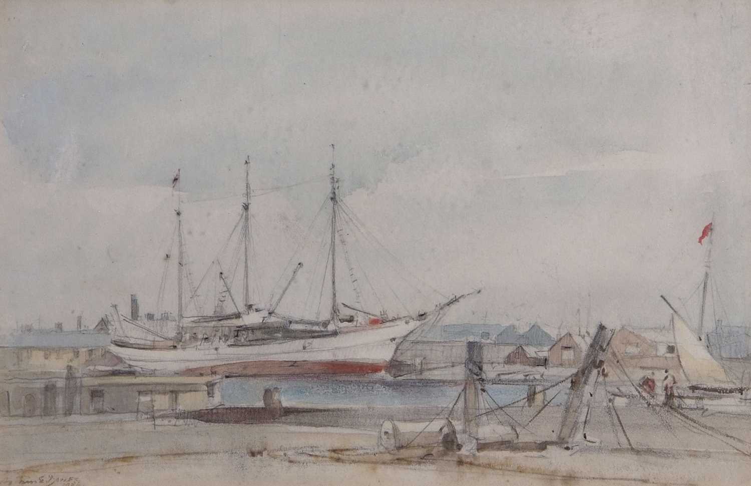 Lot 586 - Arthur E. Davies (1893-1899), Ships at...