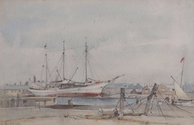 Lot 586 - Arthur E. Davies (1893-1899), Ships at...