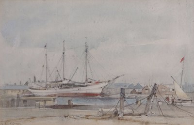 Lot 586 - Arthur E. Davies (1893-1899), Ships at...