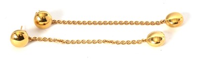 Lot 150 - A pair of 18ct earrings by Chimento, with a...