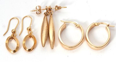 Lot 152 - Three pairs of earrings: to include a pair of...