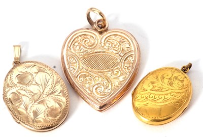 Lot 149 - Three lockets: including a heart shape locket...
