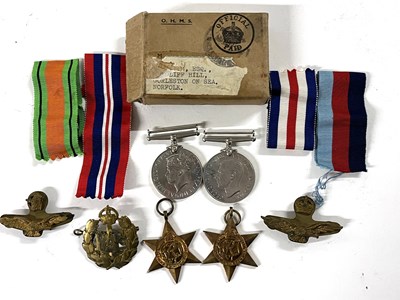 Lot 340 - WW2 Medal Group with RAF Cap Badges