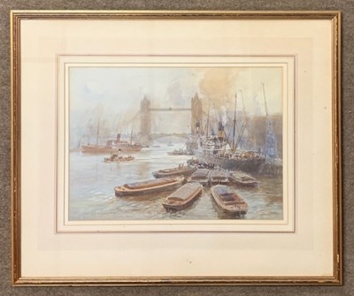 Lot 1 - Arthur Burgess (1879-1957): Watercolour Pool of London