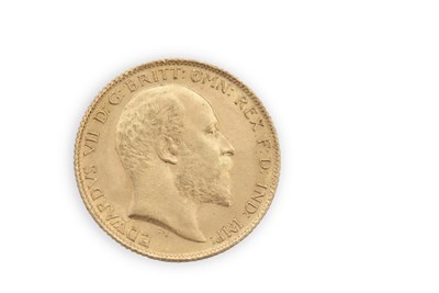 Lot 348 - An Edward VII 1909 gold half sovereign, 4.0g
