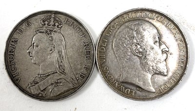 Lot 104 - Two silver crowns 1889 and 1902