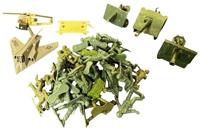 Lot 181 - A small collection of die-cast military toys...