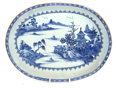 Lot 208 - An 18th Century Chinese porcelain oval shaped...