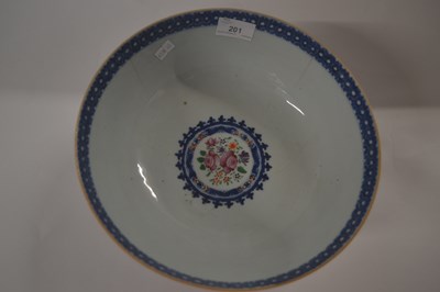 Lot 201 - An 18th Century Chinese porcelain punch bowl...