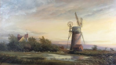 Lot 647 - A.Canham, (British), Stracy Arms Mill, oil on...