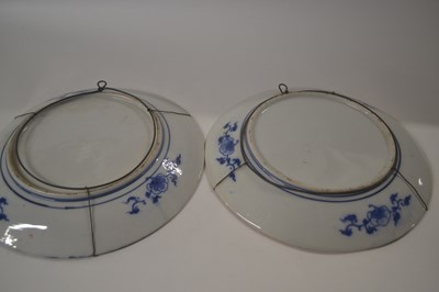 Lot 43 - A pair of Japanese porcelain chargers with...