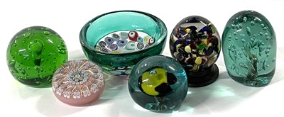 Lot 236 - A collection of paperweights including a...