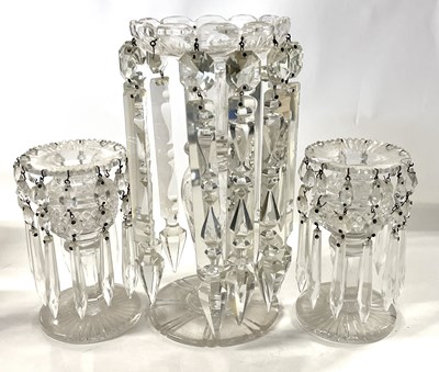 Lot 241 - A group of three glass table lustres
