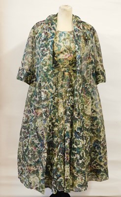 Lot 10 - A 1950's Harrods day dress and coat, the...