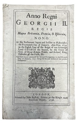 Lot 977 - 18TH CENTURY PARLIAMENTARY ACT [GEORGE II]: AN...