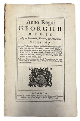 Lot 982 - 18TH CENTURY PARLIAMENTATY ACT [GEORGE II]: AN...
