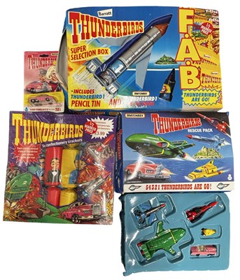 Lot 108 - A collection of vintage Thunderbirds toys, to...
