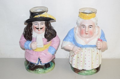 Lot 18 - A pair of continental porcelain flower...