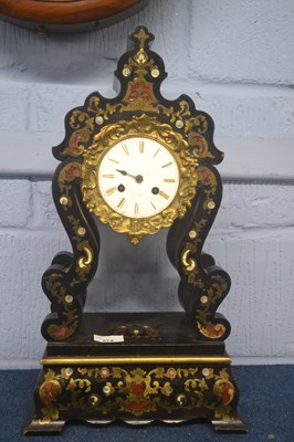 Lot 263 - A French mantel clock with lacquered...
