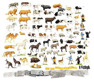 Lot 190 - A collection of various farm and zoo figures,...