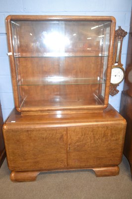 Lot 456 - An unusual Art Deco walnut display cabinet,...