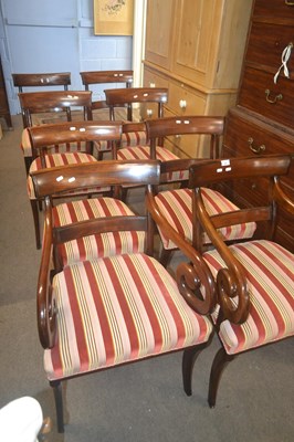 Lot 590 - A set of eight Georgian mahogany bar back...