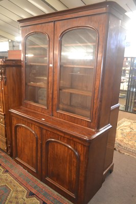 Lot 466 - A Victorian mahogany bookcase cabinet, the...