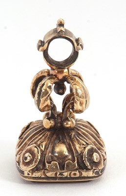 Lot 182 - A 19th century citrine fob, the rectangular...