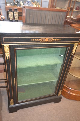 Lot 482 - A Victorian pier cabinet, the ebonised body...