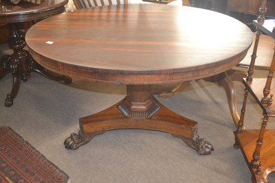 Lot 631 - A Regency rosewood pedestal breakfast table...